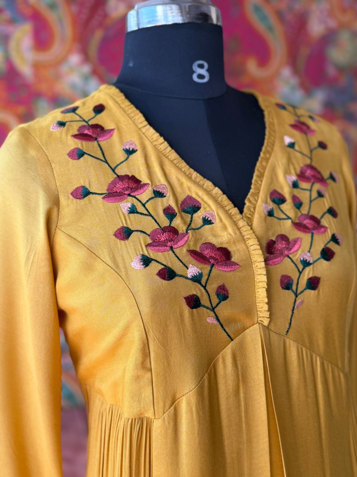 Honeydew mustard yellow tunic dress, view 2