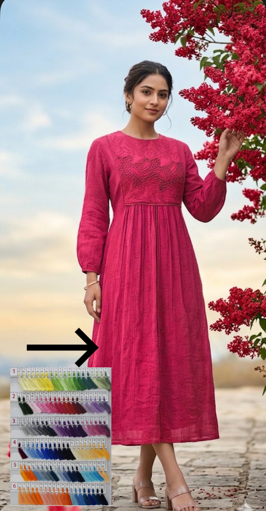 Cutwork Yoke Dress